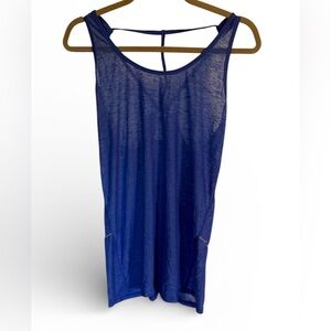 CHAMPION TANK TOP ROYAL LONG LENGTH FITNESS SIZE L